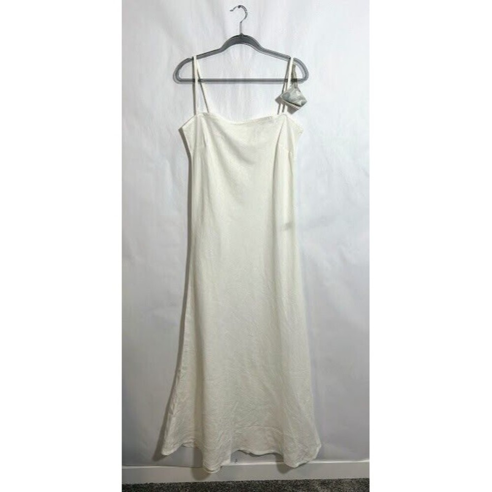 Slip Maxi Dress in Ivory - Women's Simple Spaghetti Strap Maxi
